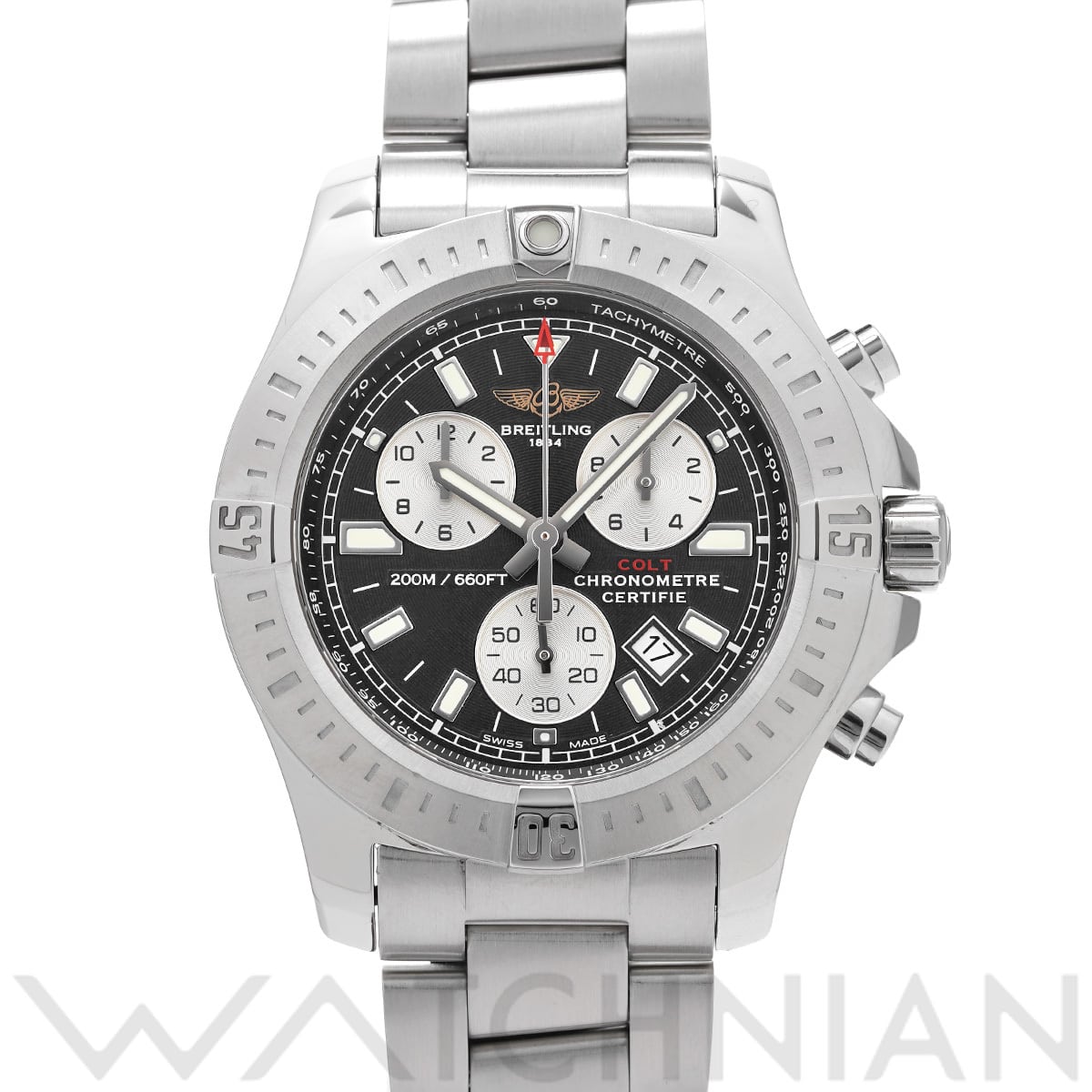 ブライトリング コルト クロノグラフ A7338811/BD43 ブラック/シルバー メンズ 時計 【中古】【wristwatch】