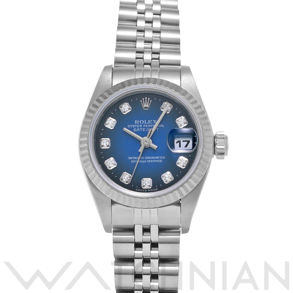 ロレックス デイトジャスト 69174G ブルー・グラデーション/ダイヤモンド レディース 時計 【中古】【wristwatch】