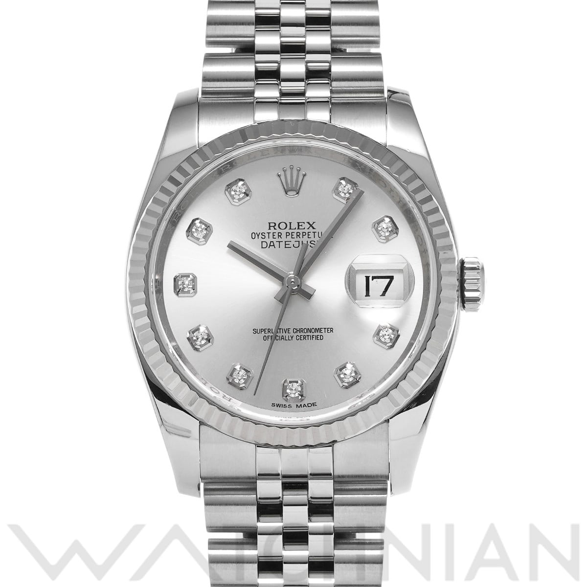 ロレックス デイトジャスト 36 116234G シルバー/ダイヤモンド メンズ 時計 【中古】【wristwatch】