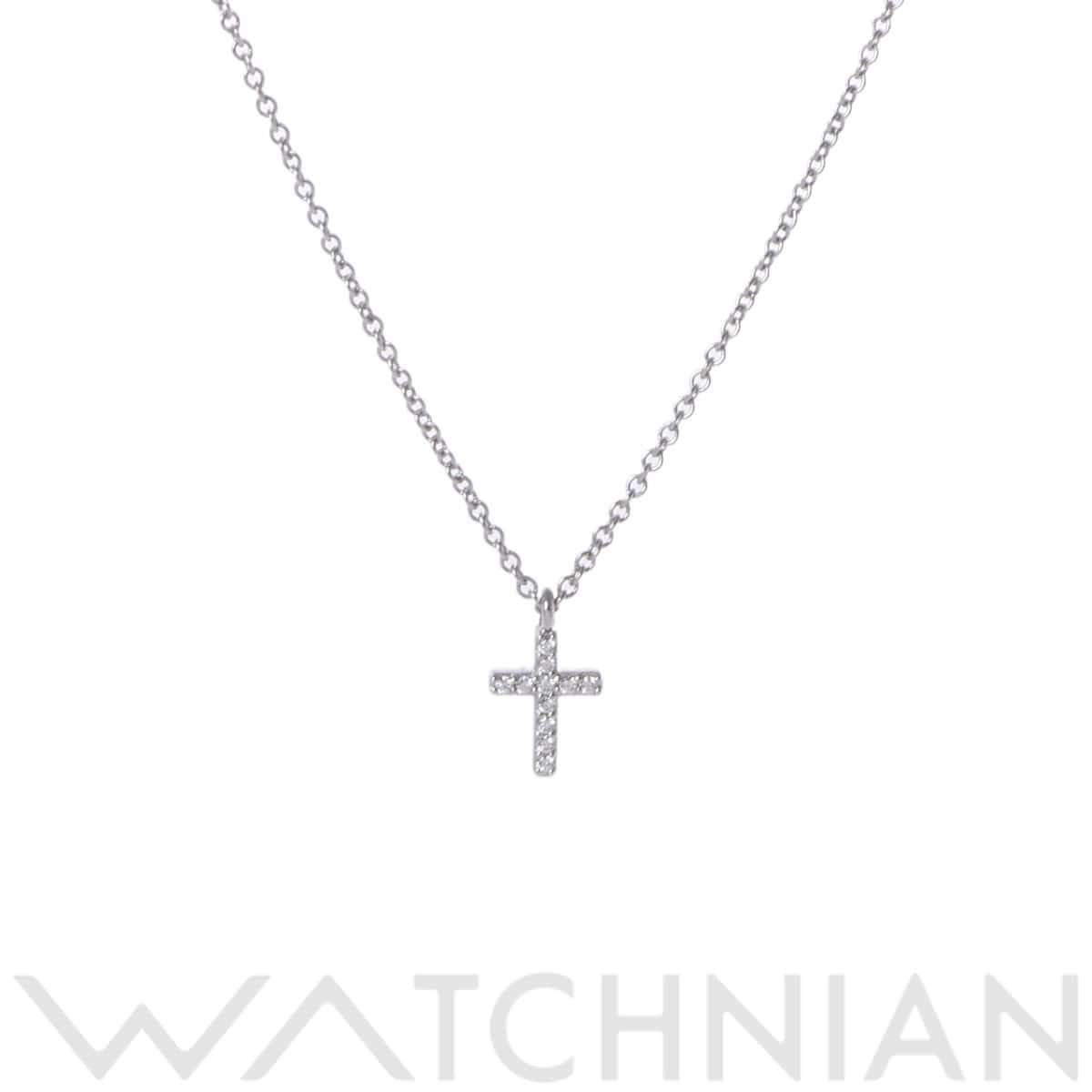 ティファニー メトロクロス ネックレス ミニ シルバー K18ホワイトゴールド WG レディース ジュエリー 【中古】【jewelry】