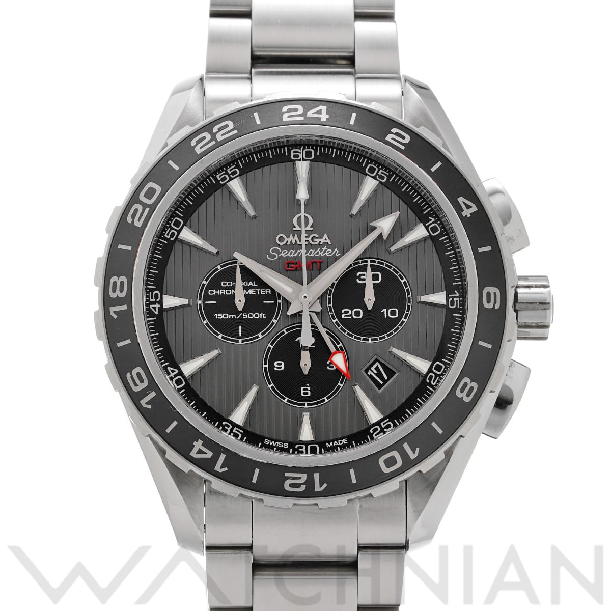 オメガ シーマスター アクアテラ コーアクシャル GMT クロノグラフ 231.10.44.52.06.001 グレー/ブラック メンズ 時計 【中古】【wristwatch】