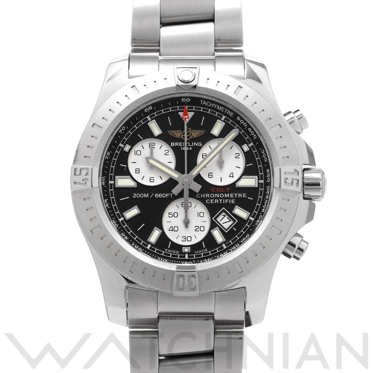 ブライトリング コルト クロノグラフ A7338811/BD43 ブラック/シルバー メンズ 時計 【中古】【wristwatch】