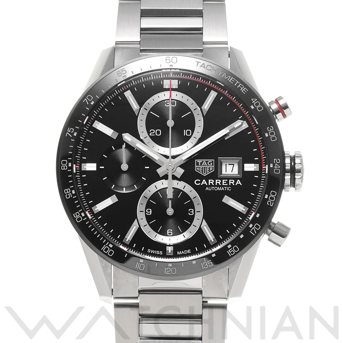 タグ ホイヤー カレラ キャリバー16 クロノグラフ CBM2110.BA0651 ブラック メンズ 時計 【中古】【wristwatch】