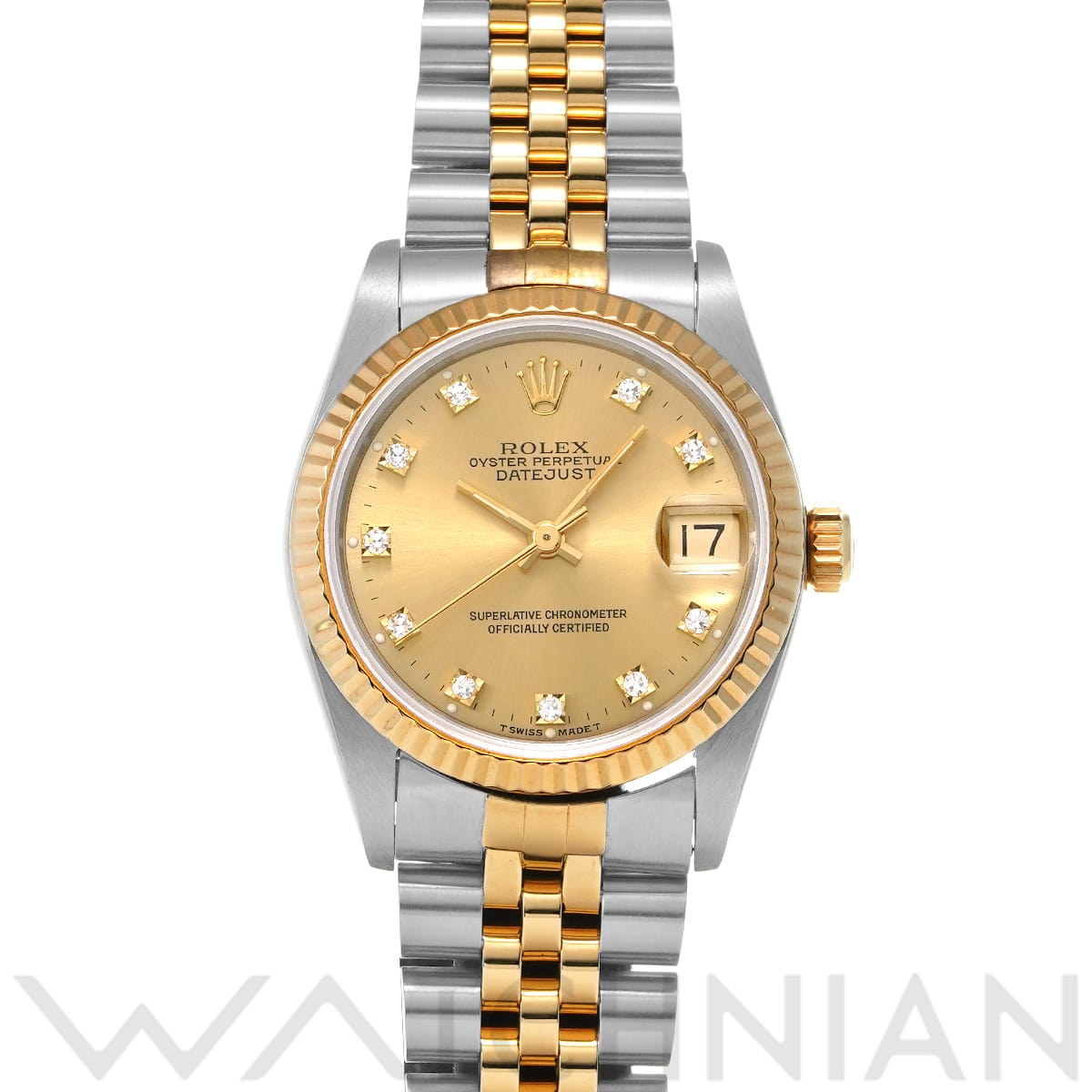 ロレックス デイトジャスト 68273G シャンパン/ダイヤモンド ユニセックス 時計 【中古】【wristwatch】