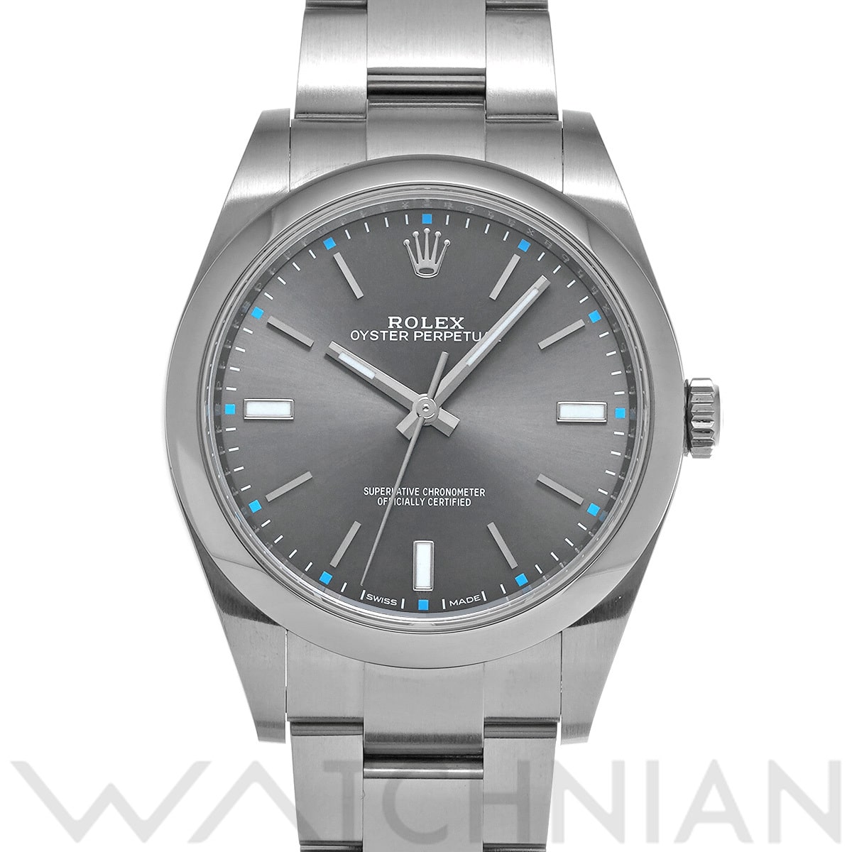 ロレックス オイスターパーペチュアル 39 114300 グレー メンズ 時計 【中古】【wristwatch】