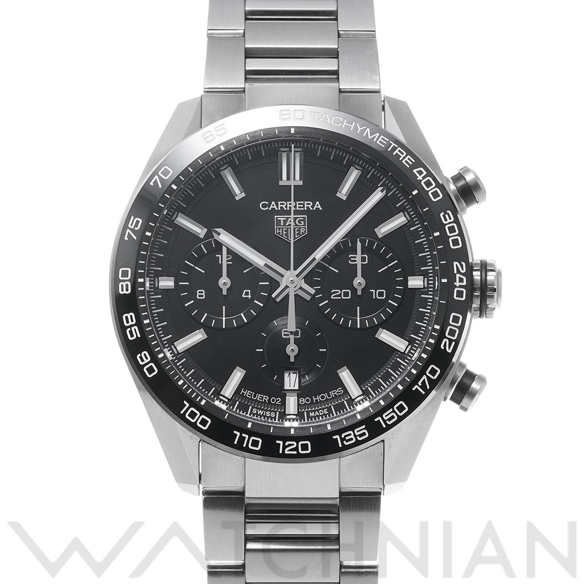 タグ ホイヤー カレラ キャリバーホイヤー02 スポーツ クロノグラフ CBN2A1B.BA0643 ブラック メンズ 時計 【中古】【wristwatch】