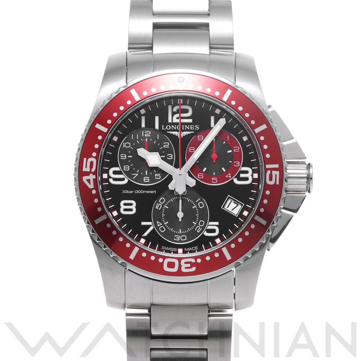 ロンジン ハイドロコンクエスト クロノグラフ L3.690.4.59.6 ブラック メンズ 時計 【中古】【wristwatch】