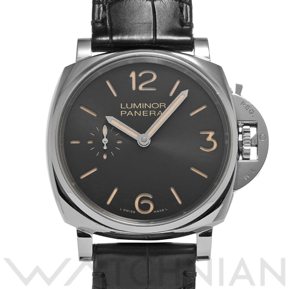 パネライ ルミノール ドゥエ 3デイズ アッチャイオ PAM00676 ブラック メンズ 時計 【中古】【wristwatch】