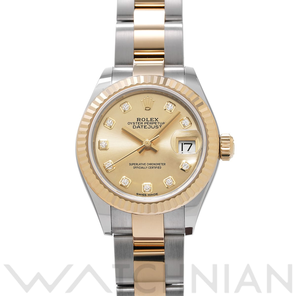 ロレックス レディ デイトジャスト 28 279173G シャンパン/ダイヤモンド レディース 時計 【中古】【wristwatch】