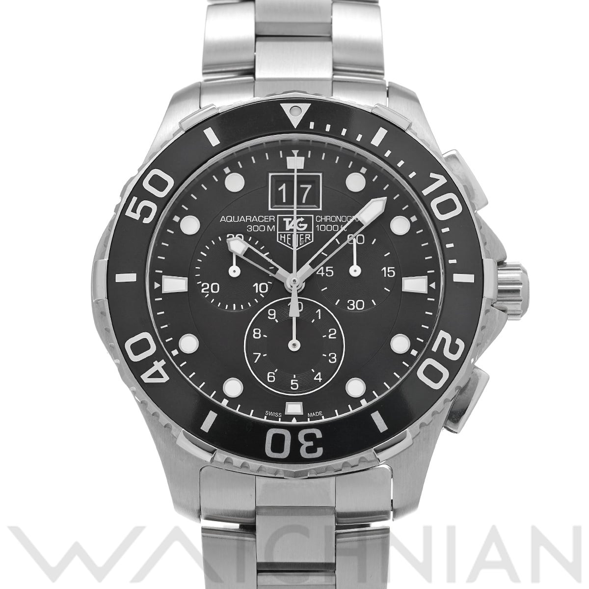 タグ ホイヤー アクアレーサー クォーツ クロノグラフ CAN1010.BA0821 ブラック メンズ 時計 【中古】【wristwatch】