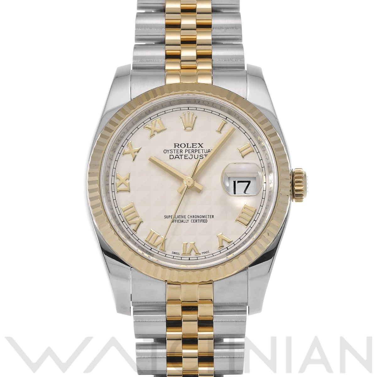 ロレックス デイトジャスト 36 116233 アイボリーピラミッド メンズ 時計 【中古】【wristwatch】