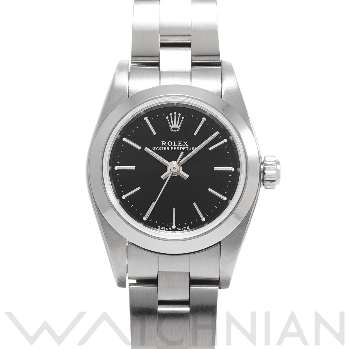 ロレックス オイスターパーペチュアル 76080 ブラック レディース 時計 【中古】【wristwatch】