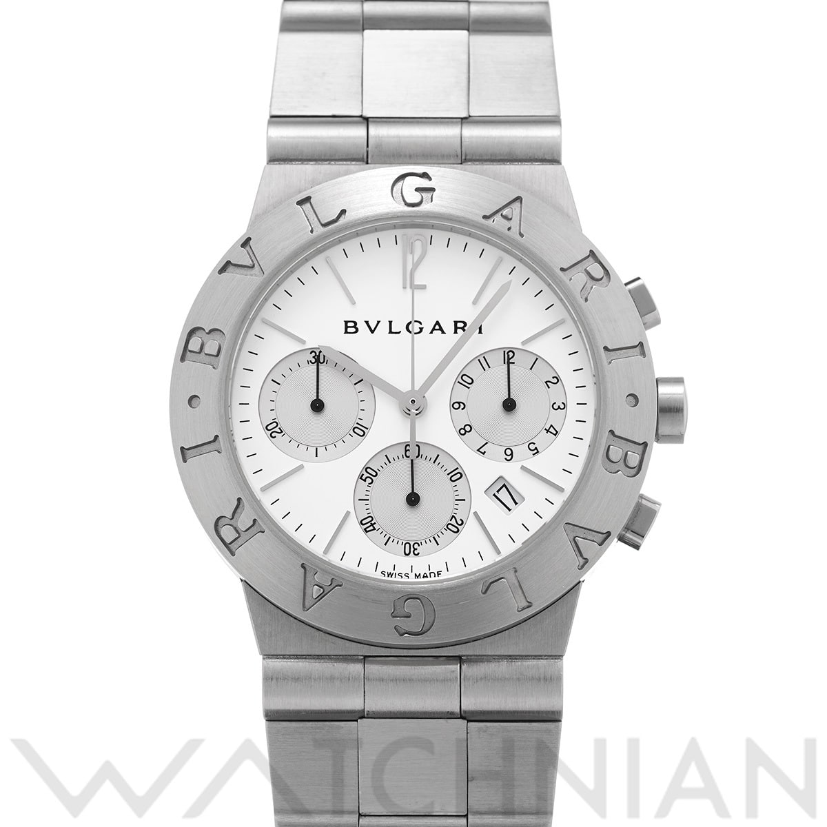 ブルガリ ディアゴノ スポーツ クロノグラフ CH35S ホワイト/シルバー メンズ 時計 【中古】【wristwatch】