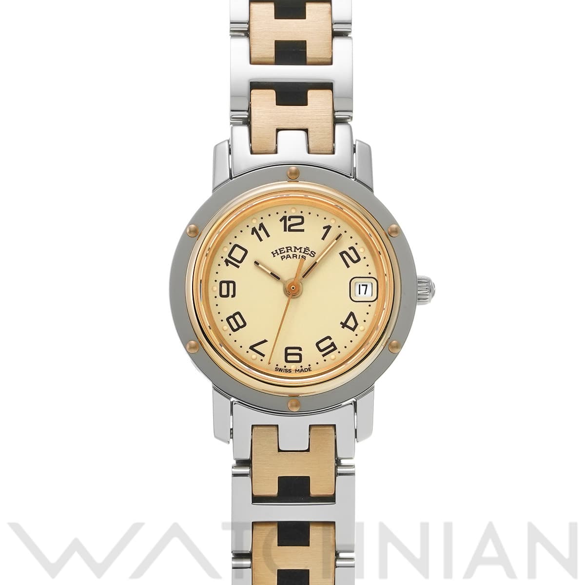 エルメス クリッパー CL4.220 アイボリー レディース 時計 【中古】【wristwatch】