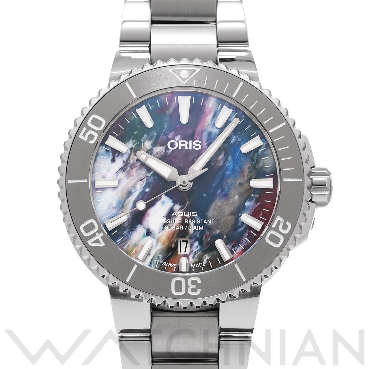 オリス アクイス デイト アップサイクル 01 733 7766 4150 マルチカラー メンズ 時計 【中古】【wristwatch】