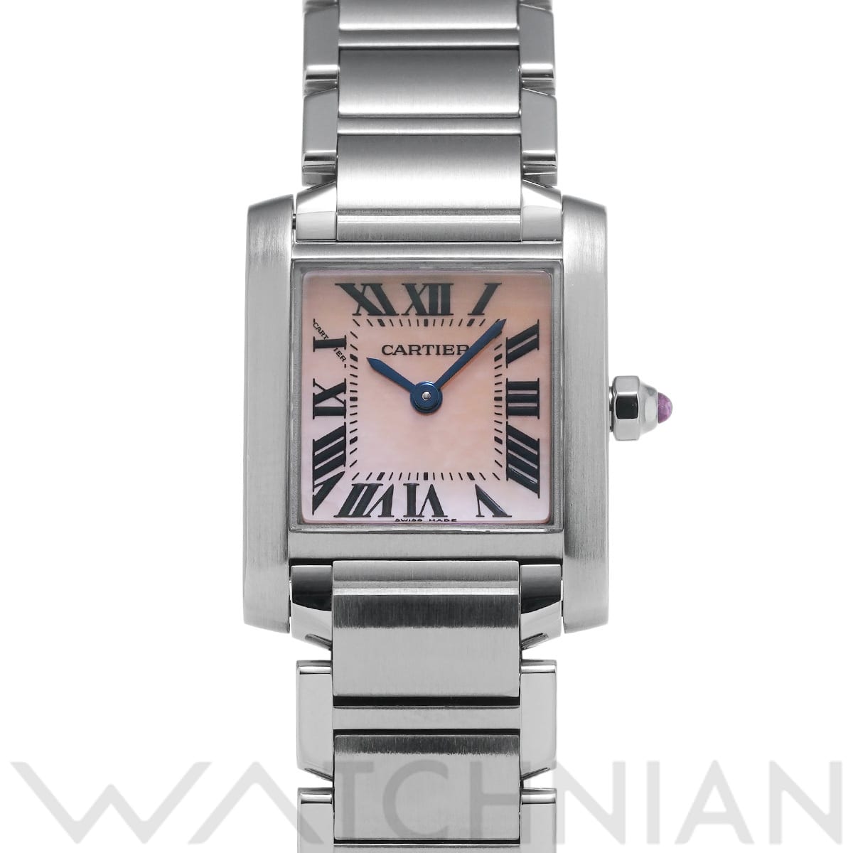 カルティエ タンク フランセーズ SM W51028Q3 ピンクシェル レディース 時計 【中古】【wristwatch】