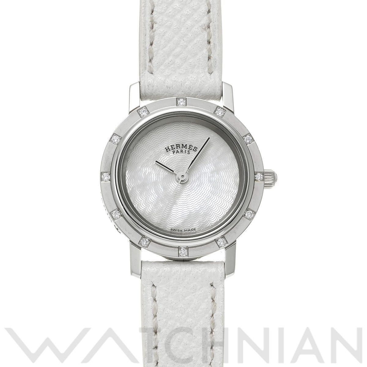 エルメス クリッパー ナクレ CL4.230 ホワイトシェル レディース 時計 【中古】【wristwatch】