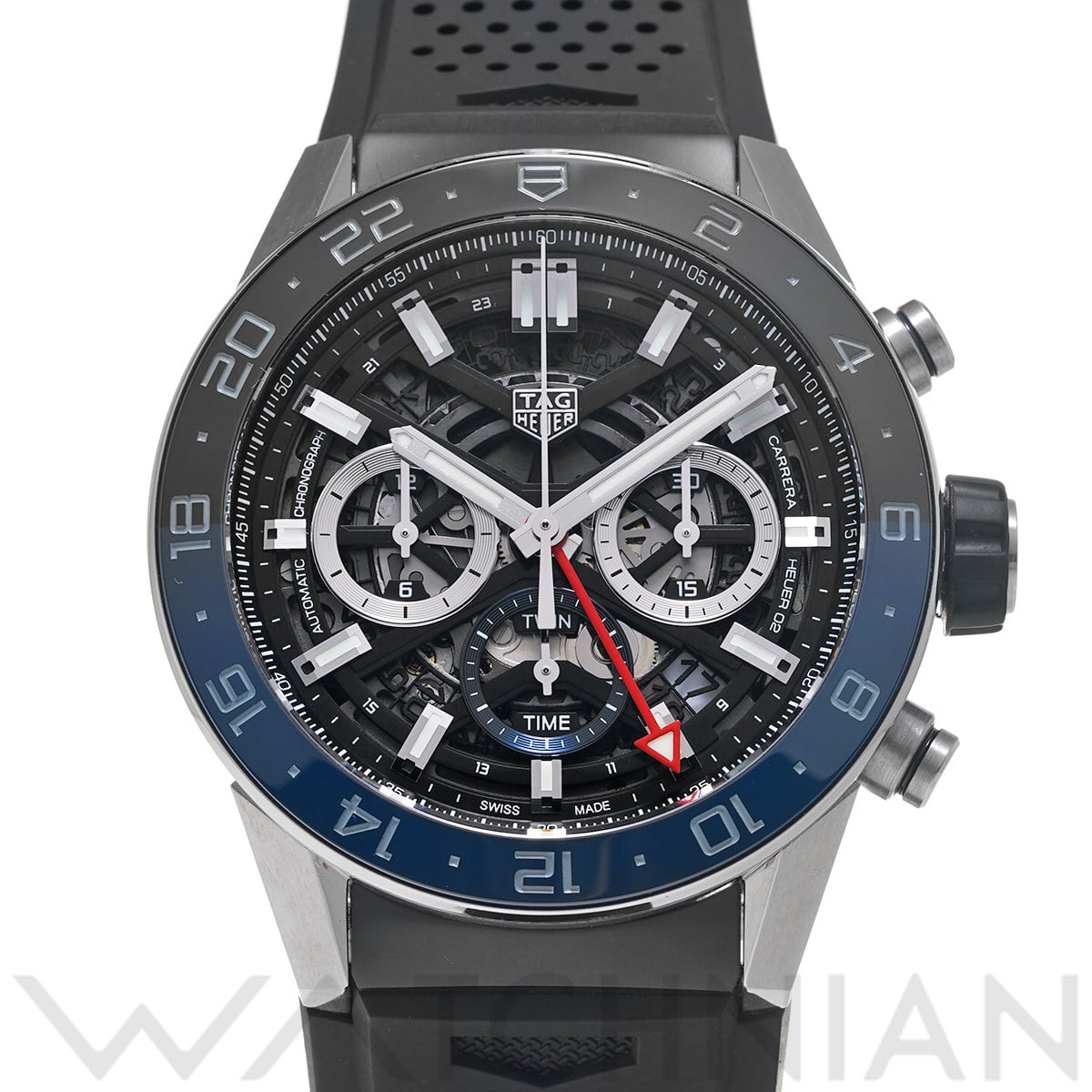 タグ ホイヤー カレラ キャリバーホイヤー02 クロノグラフ GMT CBG2A1Z.FT6157 ブラック メンズ 時計 【中古】【wristwatch】