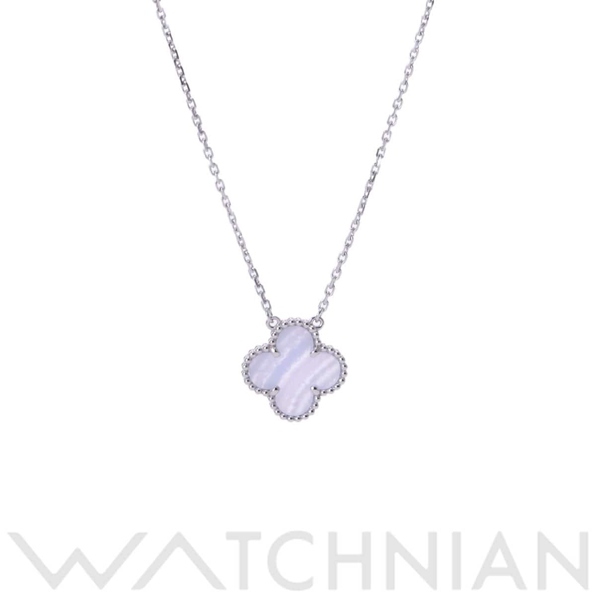 ヴァン クリーフ&アーペル ヴィンテージアルハンブラ ネックレス シルバー K18ホワイトゴールド WG レディース ジュエリー 【中古】【jewelry】