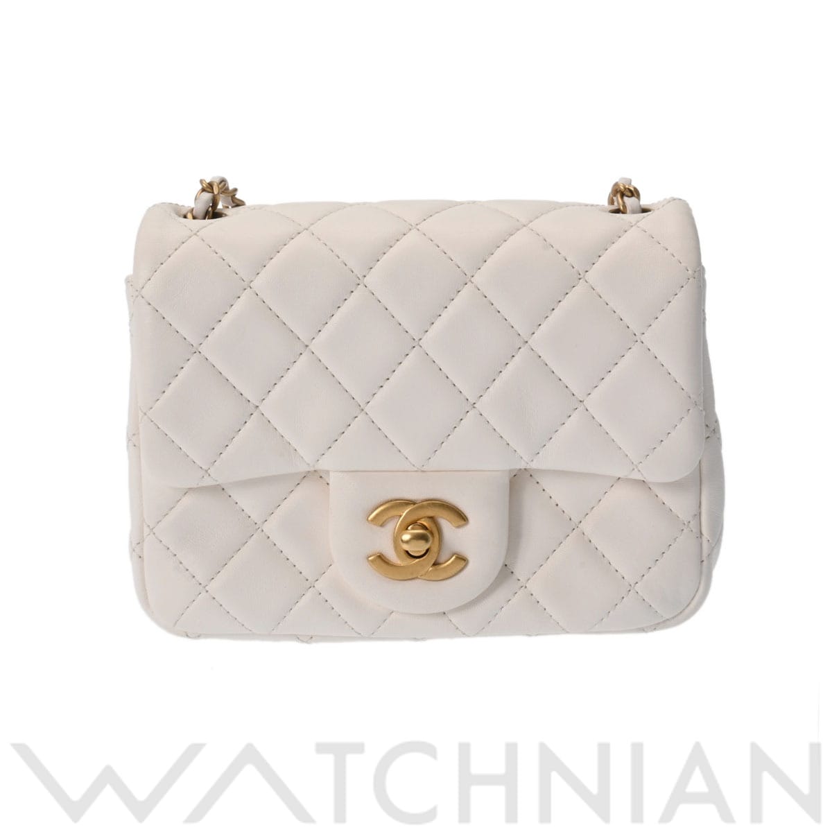 シャネル マトラッセ ミニフラップバッグ ココボール ホワイト/ゴールド金具 AS1786 ラムスキン レディース バッグ 【中古】【bag】