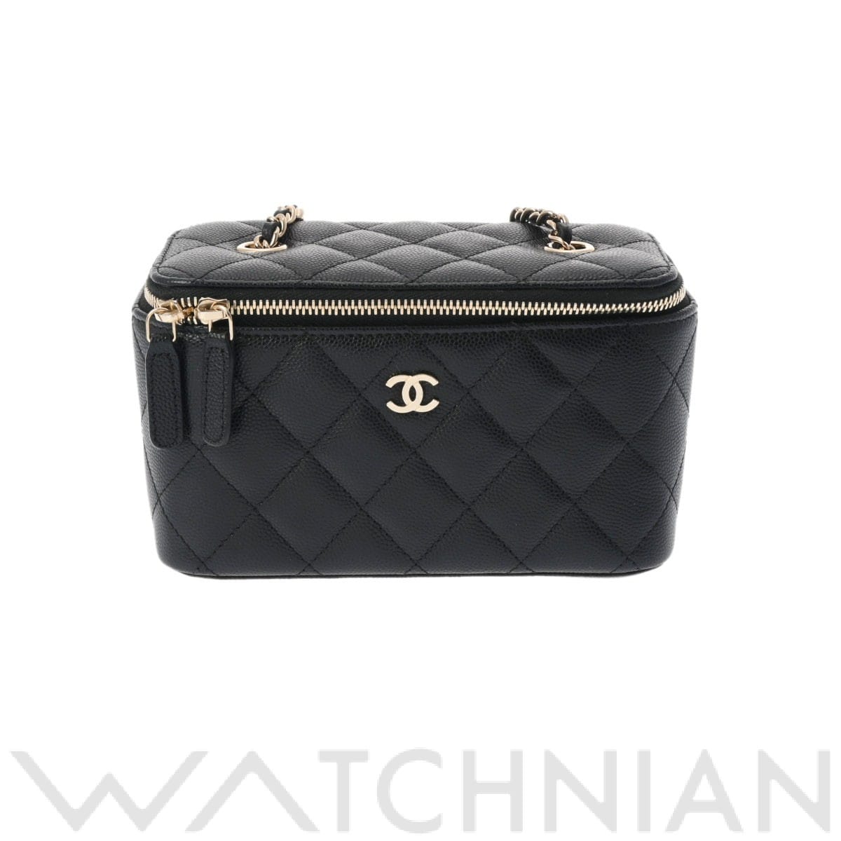 シャネル ヴァニティケース ブラック/ゴールド金具 AP1341 グレインドカーフスキン レディース バッグ 【中古】【bag】