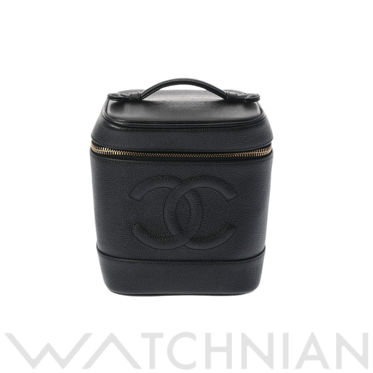 シャネル バニティ ブラック/ゴールド金具 A01998 キャビアスキン レディース バッグ 【中古】【bag】