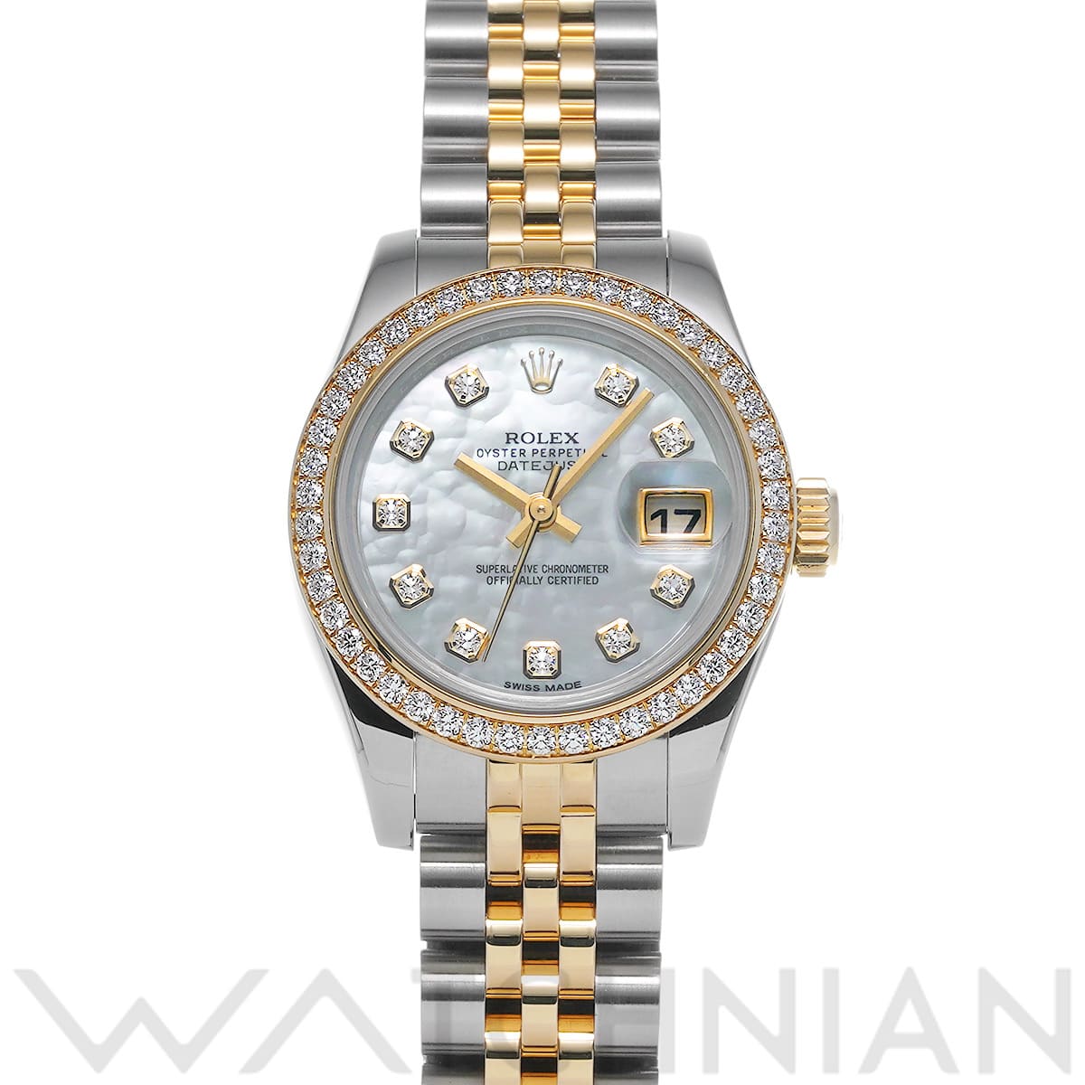 ロレックス レディ デイトジャスト 26 179383NG ホワイトシェル/ダイヤモンド レディース 時計 【中古】【wristwatch】