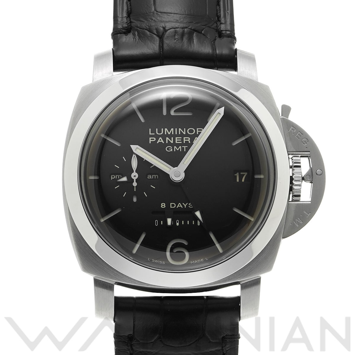 パネライ ルミノール 1950 8デイズ GMT PAM00233 ブラック メンズ 時計 【中古】【wristwatch】