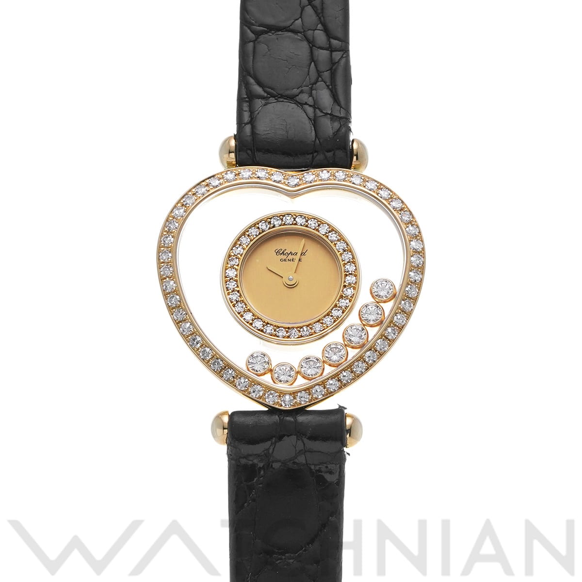 ショパール ハッピーダイヤモンド ハート 20/4516 シャンパン/ムービングダイヤモンド レディース 時計 【中古】【wristwatch】