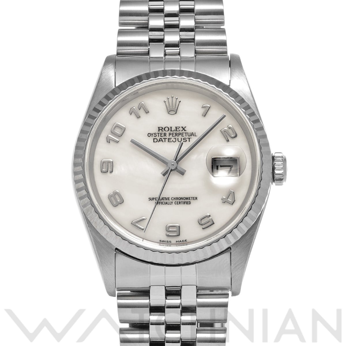 ロレックス デイトジャスト 16234NA ホワイトシェル メンズ 時計 【中古】【wristwatch】