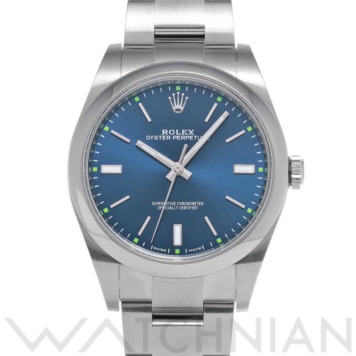 ロレックス オイスターパーペチュアル 39 114300 ブルー メンズ 時計 【中古】【wristwatch】