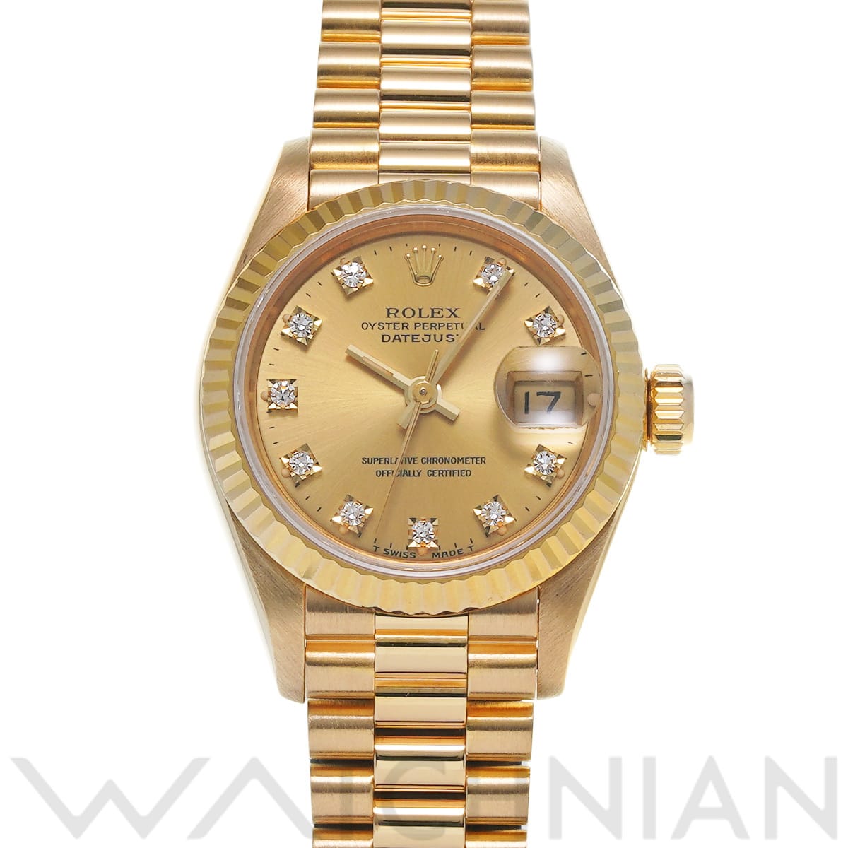 ロレックス デイトジャスト 69178G シャンパン/ダイヤモンド レディース 時計 【中古】【wristwatch】