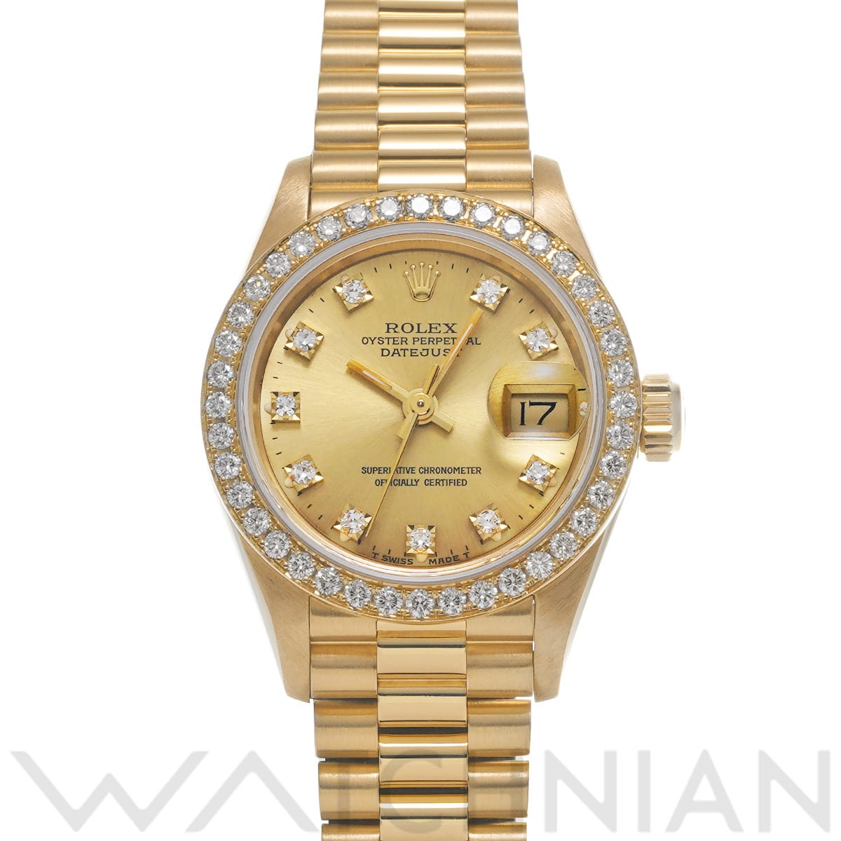 ロレックス デイトジャスト 69138G シャンパン/ダイヤモンド レディース 時計 【中古】【wristwatch】