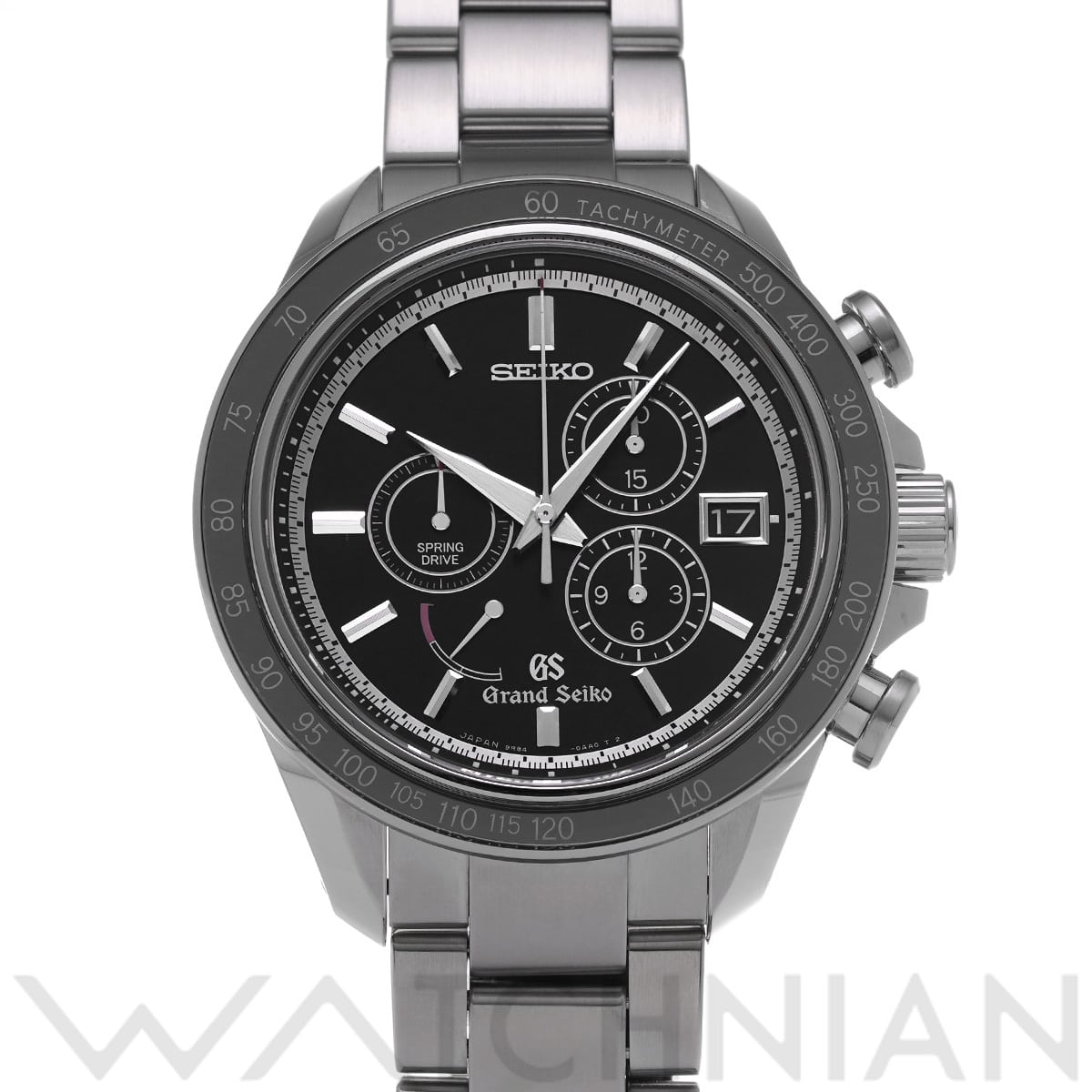 グランドセイコー スポーツコレクション スプリングドライブ クロノグラフ SBGB003 ブラック メンズ 時計 【中古】【wristwatch】