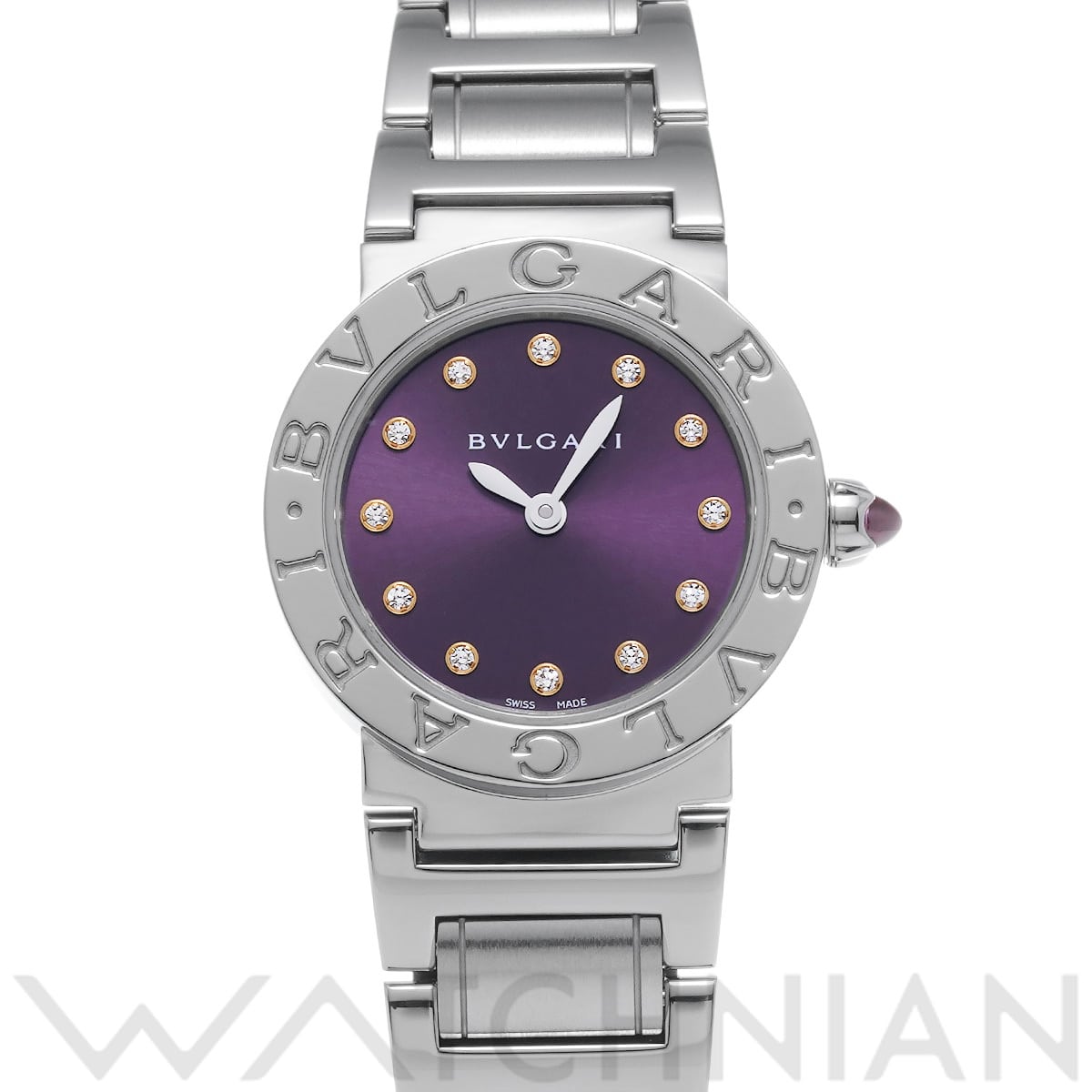 ブルガリ ブルガリブルガリ BBL26S パープル/ダイヤモンド レディース 時計 【中古】【wristwatch】