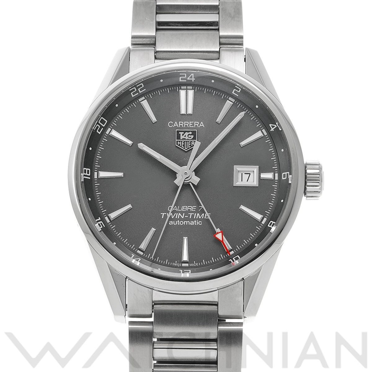 タグ ホイヤー カレラ キャリバー7 ツインタイム WAR2012.BA0723 グレー メンズ 時計 【中古】【wristwatch】