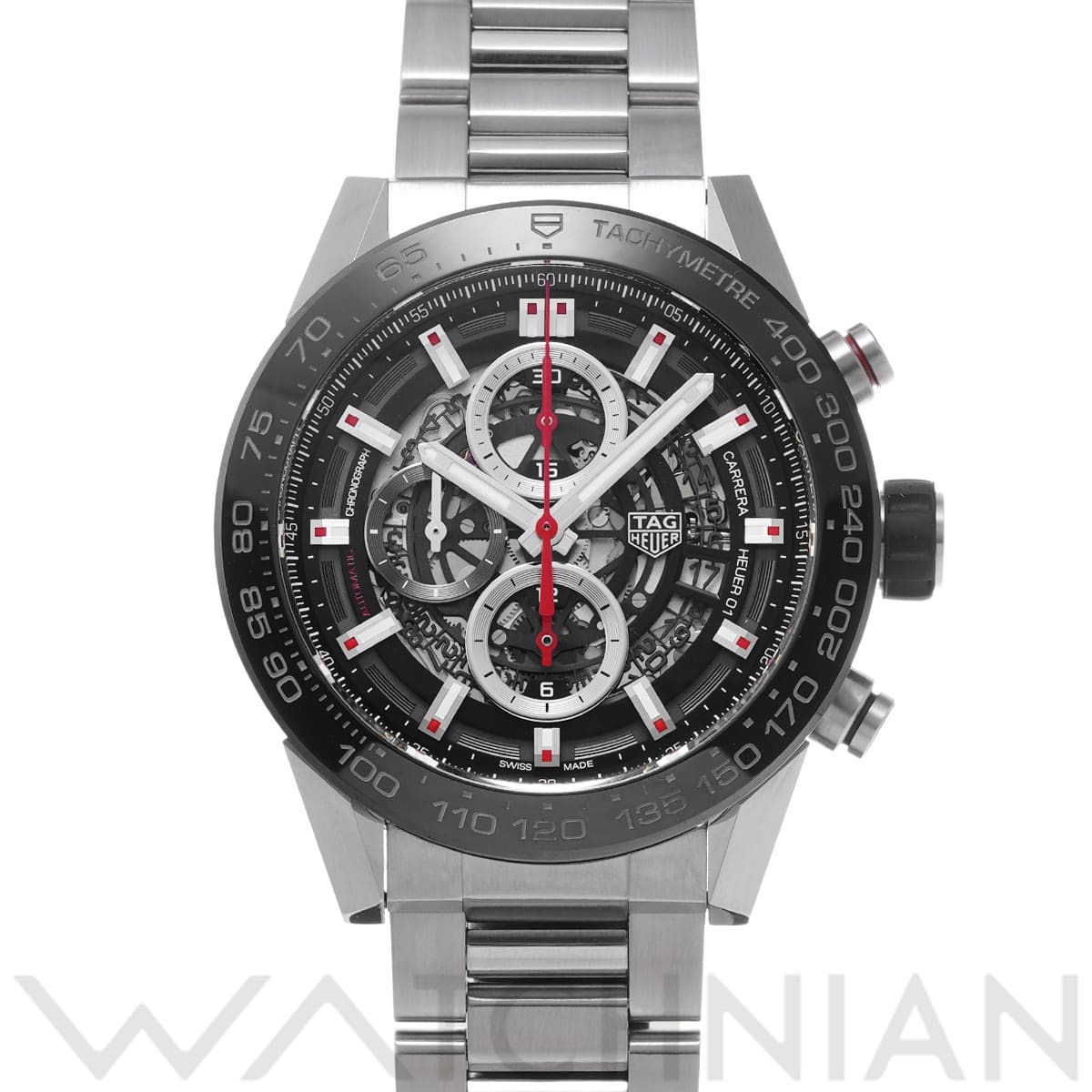 タグ ホイヤー カレラ キャリバーホイヤー01 クロノグラフ CAR2A1W.BA0703 ブラック メンズ 時計 【中古】【wristwatch】