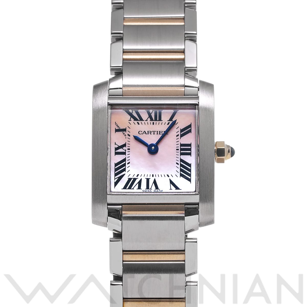 カルティエ タンク フランセーズ SM W51027Q4 ピンクシェル レディース 時計 【中古】【wristwatch】