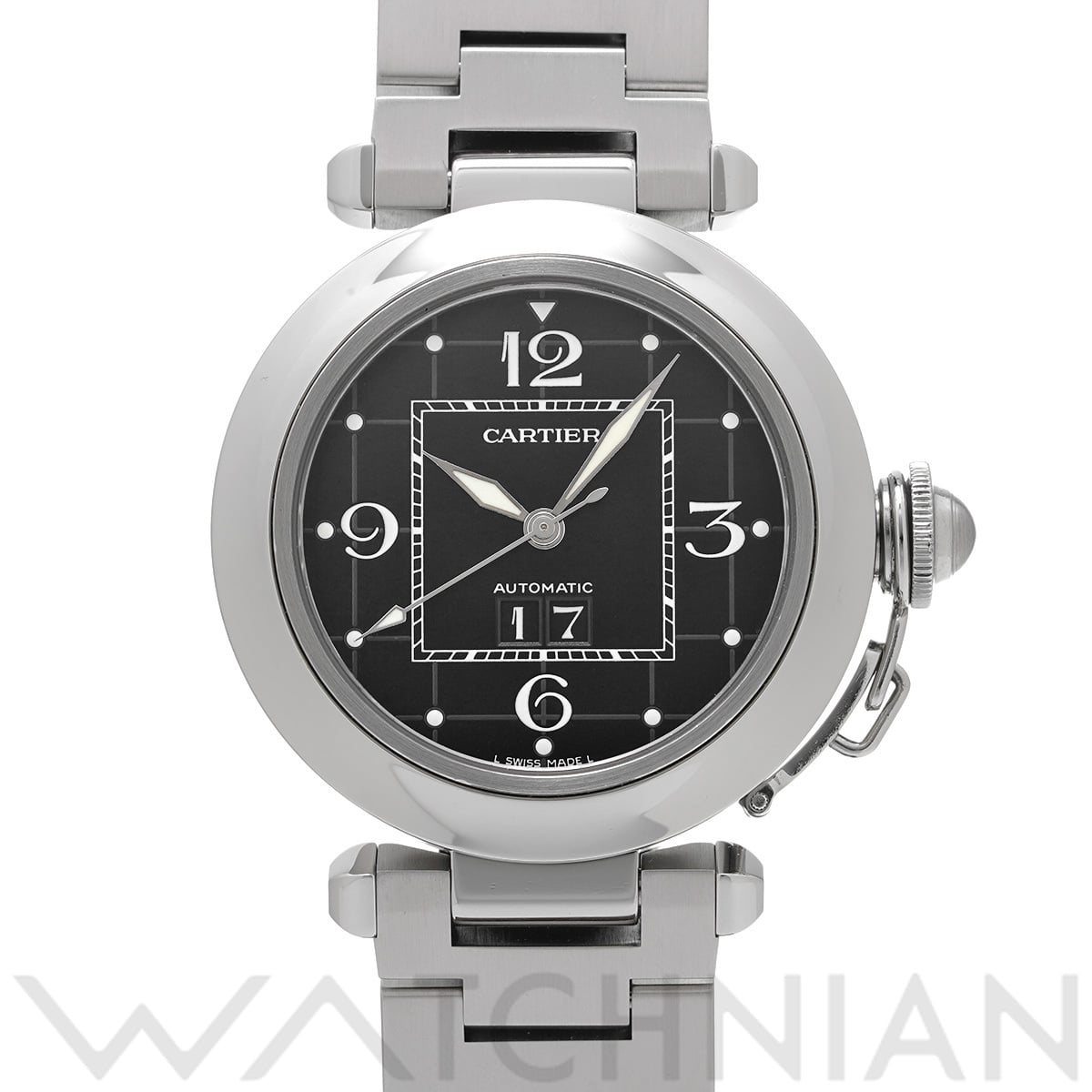 カルティエ パシャC ビッグデイト W31053M7 ブラック ユニセックス 時計 【中古】【wristwatch】