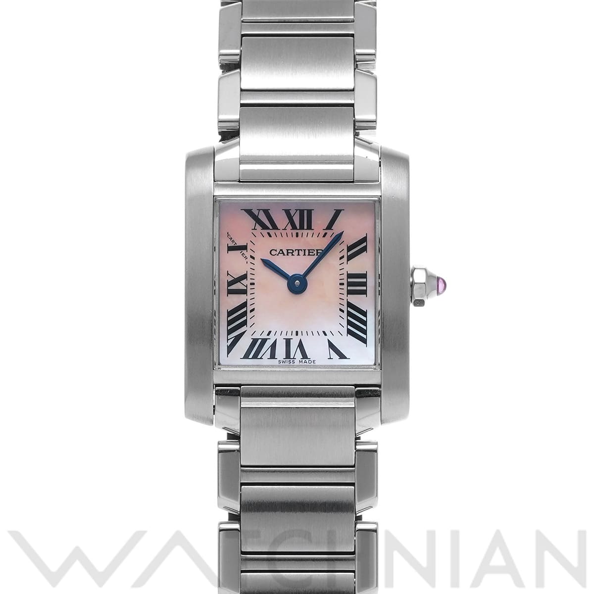 カルティエ タンク フランセーズ SM W51028Q3 ピンクシェル レディース 時計 【中古】【wristwatch】