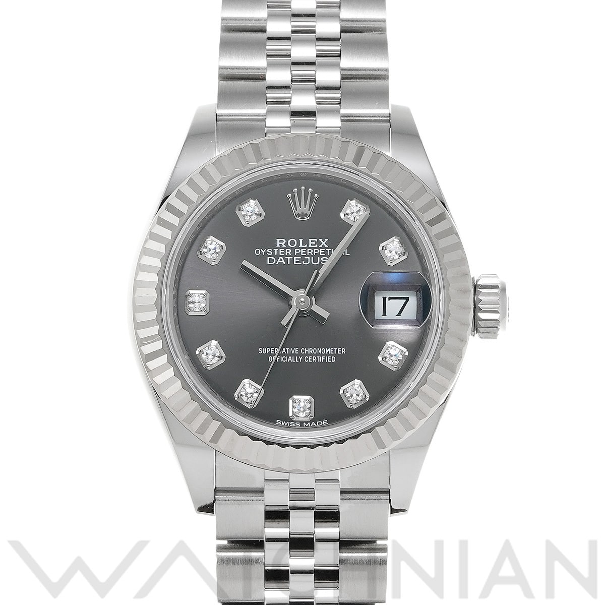 ロレックス レディ デイトジャスト 28 279174G ダークグレー/ダイヤモンド レディース 時計 【中古】【wristwatch】