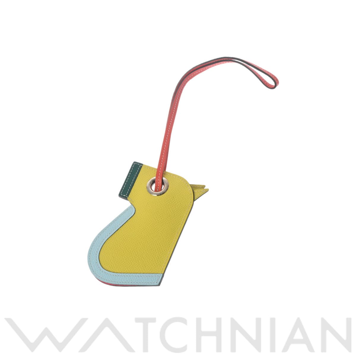 エルメス カマイユ バッグチャーム マラカイト/オレンジポピー/ライム/パラジウム金具 ヴォーエプソン ユニセックス 【中古】【other】