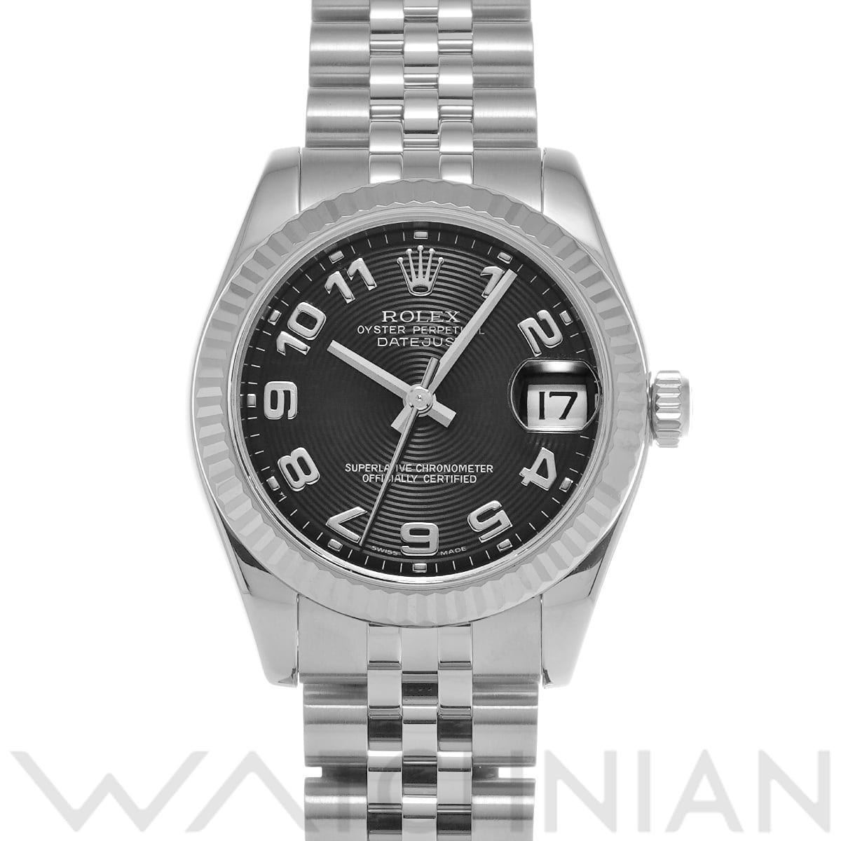 ロレックス デイトジャスト 31 178274 ブラックコンセントリック ユニセックス 時計 【中古】【wristwatch】