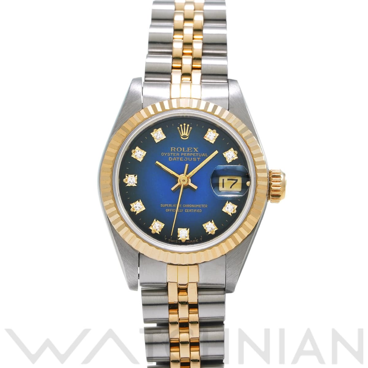 ロレックス デイトジャスト 69173G ブルー・グラデーション/ダイヤモンド レディース 時計 【中古】【wristwatch】