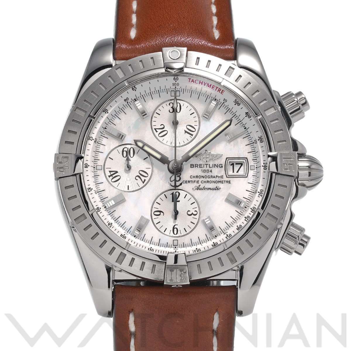 ブライトリング クロノマット エボリューション シェル ダイアル A156A69PA ホワイトシェル/シルバー メンズ 時計 【中古】【wristwatch】