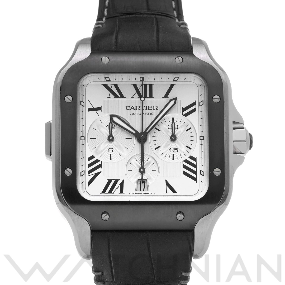 カルティエ サントス ドゥ カルティエ クロノグラフ XL WSSA0017 シルバー メンズ 時計 【中古】【wristwatch】