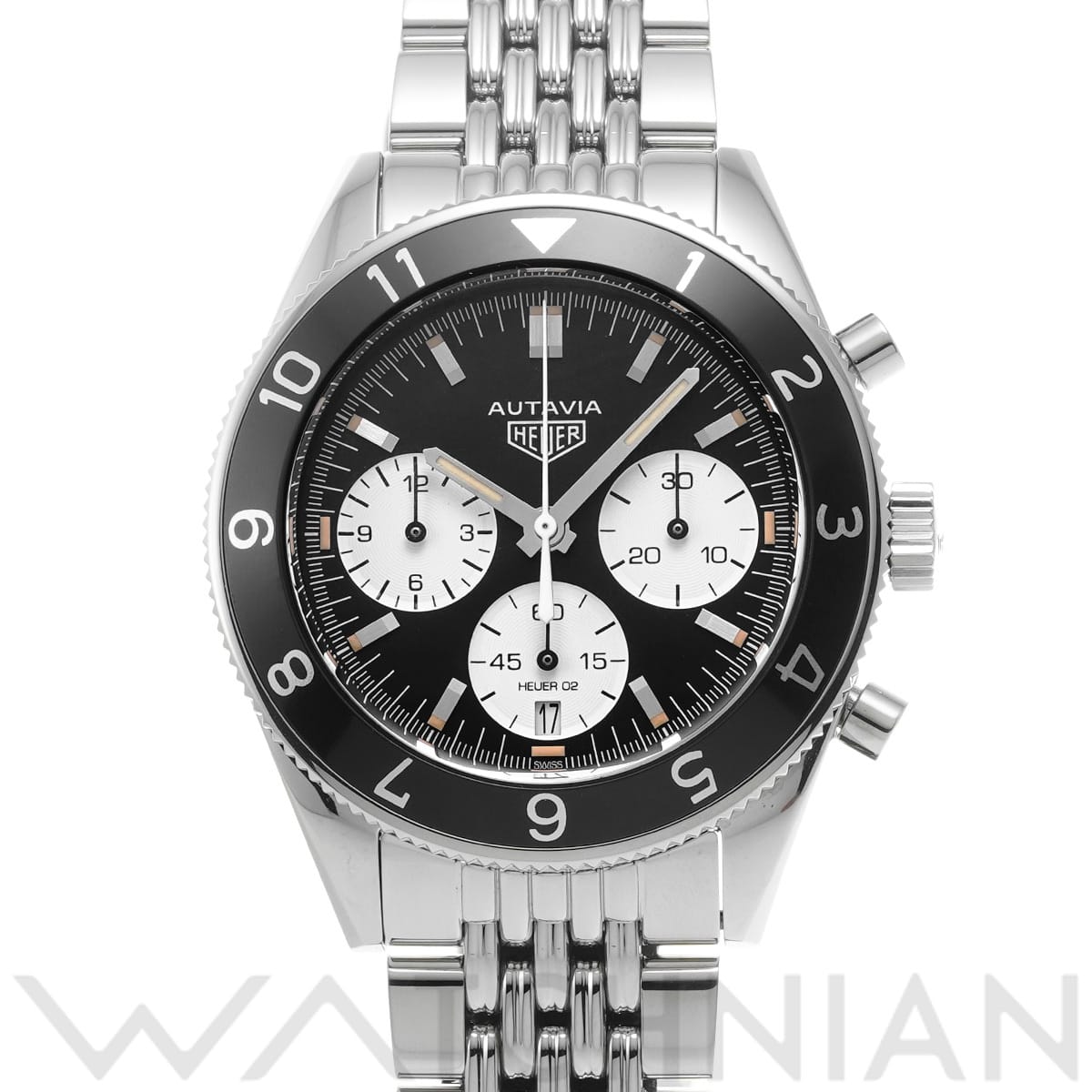 タグ ホイヤー オータヴィア ヘリテージ キャリバーホイヤー02 クロノグラフ CBE2110.BA0687 ブラック/ホワイト メンズ 時計 【中古】【wristwatch】