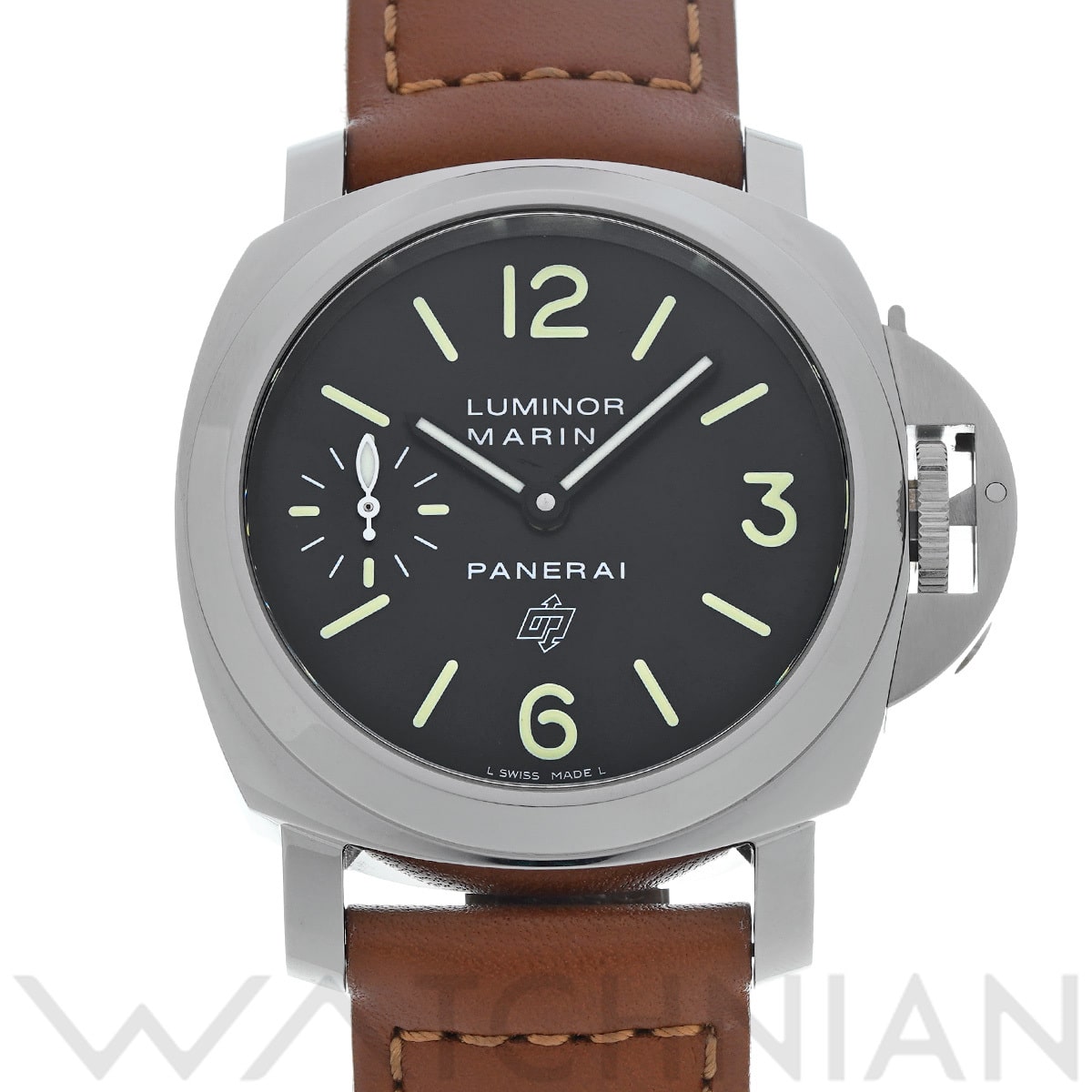 パネライ ルミノールマリーナ ロゴ アッチャイオ PAM01005 ブラック メンズ 時計 【中古】【wristwatch】