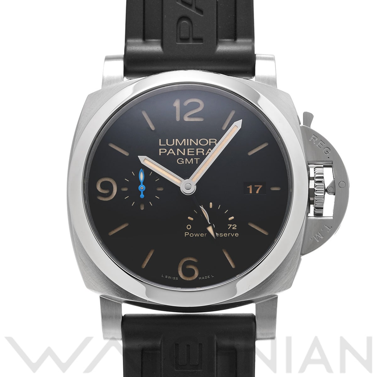 パネライ ルミノール GMT パワーリザーブ PAM01321 ブラック メンズ 時計 【中古】【wristwatch】