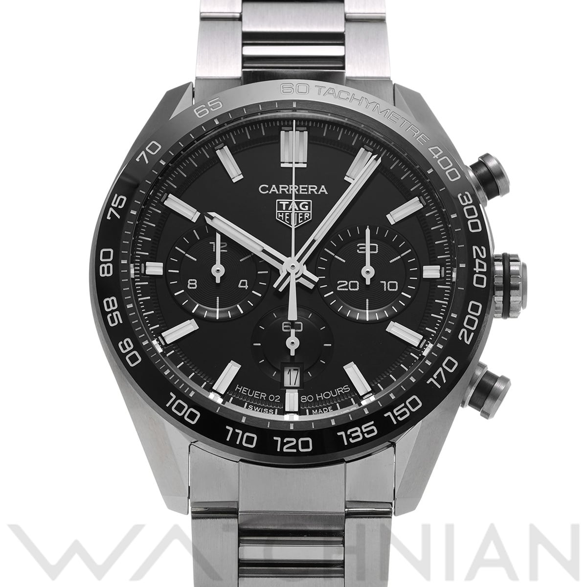 タグ ホイヤー カレラ キャリバーホイヤー02 スポーツ クロノグラフ CBN2A1B.BA0643 ブラック メンズ 時計 【中古】【wristwatch】